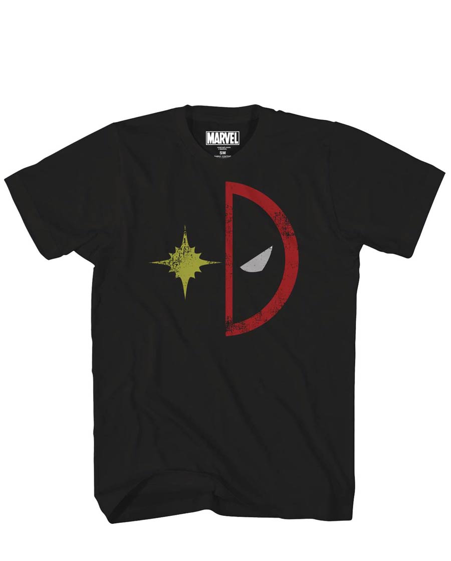 Marvel Team Up Cablepool Previews Exclusive Black T-Shirt Large