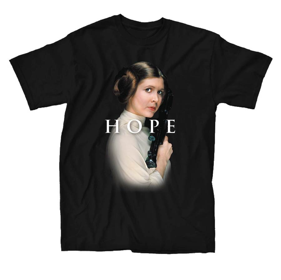 Star Wars Princess Leia Classic Black T-Shirt Large