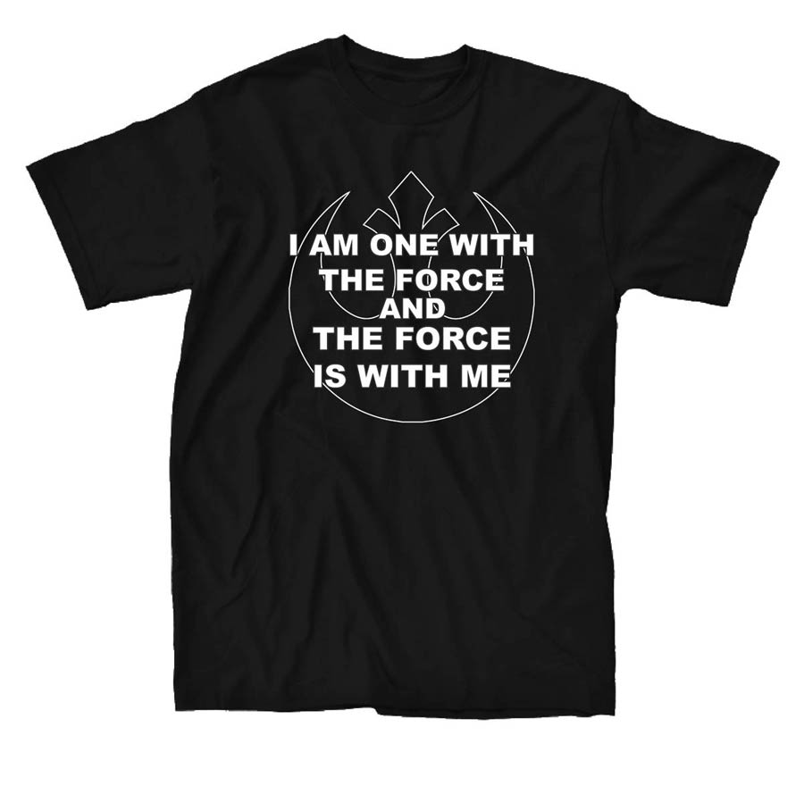 Star Wars Rebel Symbol Force Mantra Heather Charcoal T-Shirt Large