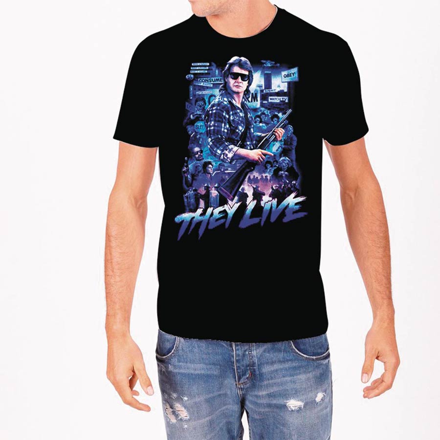 They Live Collage Black T-Shirt Large