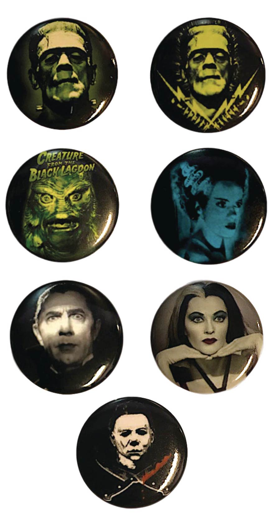 Classic Horror 1-Inch Pin 12-Piece Assortment Case
