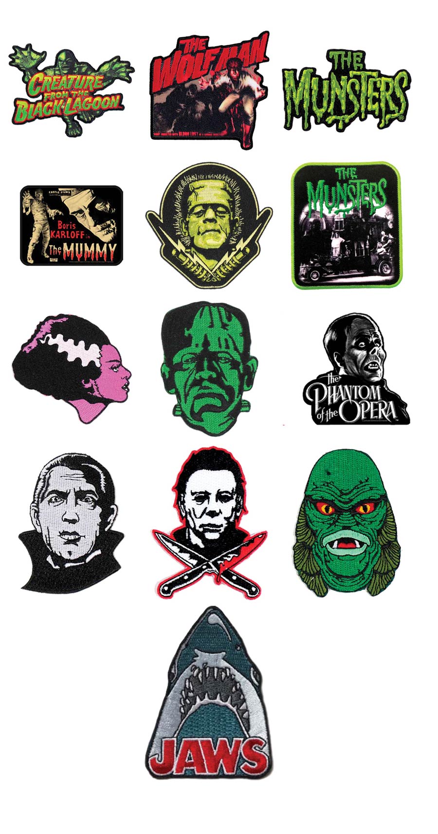 Classic Horror 3-Inch Patch 18-Piece Assortment Case