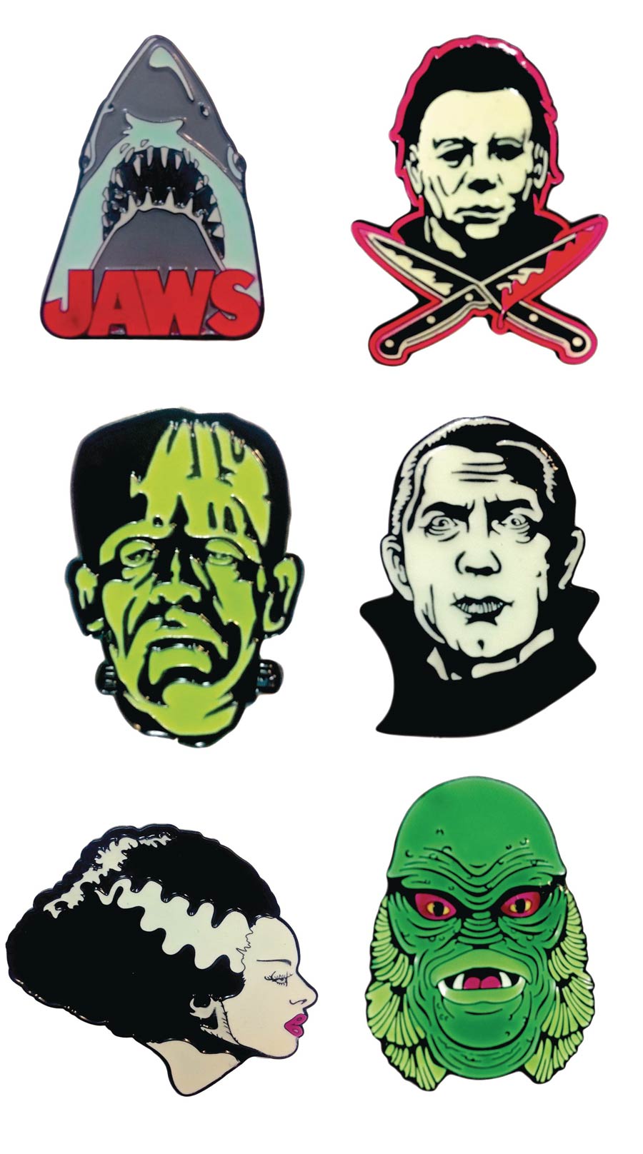 Classic Horror Enamel Pin 12-Piece Assortment Case