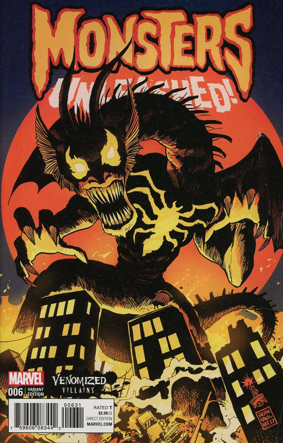 Monsters Unleashed Vol 2 #6 Cover B Variant Francesco Francavilla Venomized Fin Fang Foom Cover