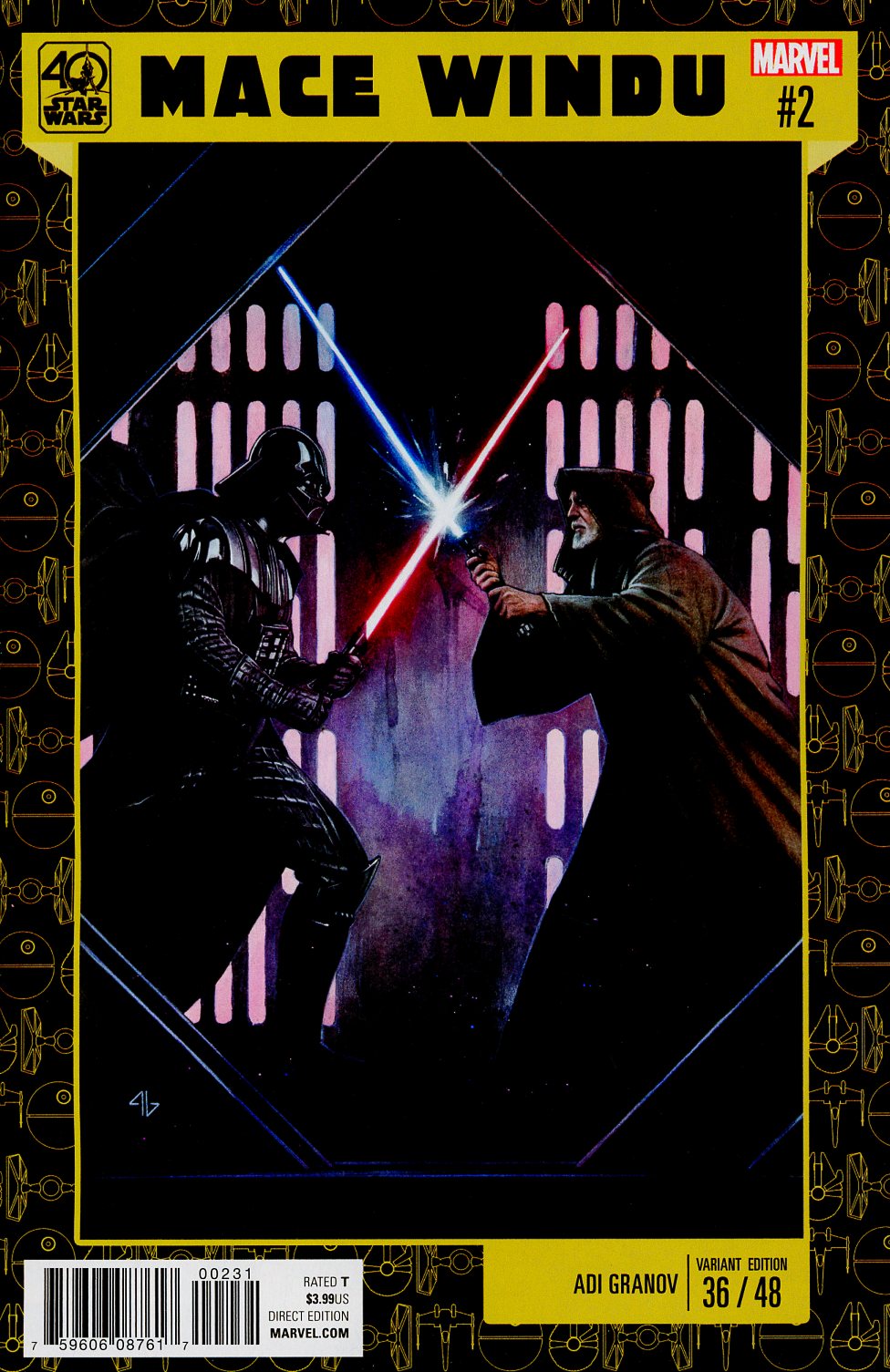 Star Wars Jedi Of The Republic Mace Windu #2 Cover B Variant Adi Granov Star Wars 40th Anniversary Cover