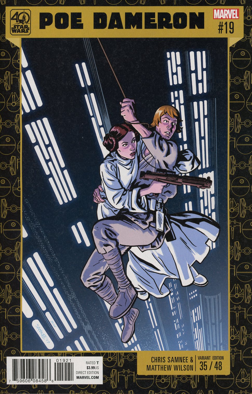 Star Wars Poe Dameron #19 Cover B Variant Chris Samnee Star Wars 40th Anniversary Cover