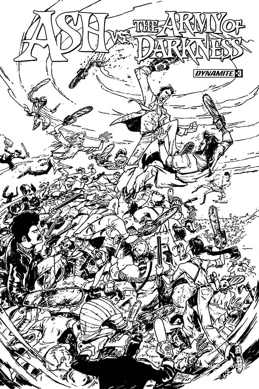 Ash vs The Army Of Darkness #3 Cover D Incentive Mauro Vargas Black & White Cover