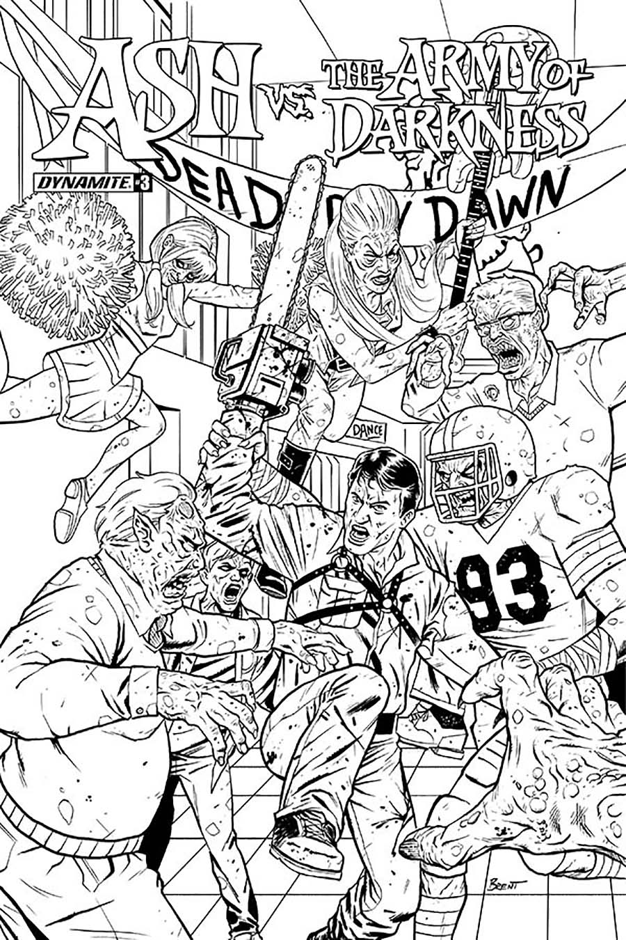 Ash vs The Army Of Darkness #3 Cover E Incentive Brent Schoonover Black & White Cover