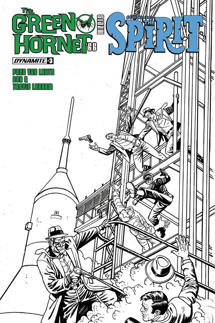 Green Hornet 66 Meets The Spirit #3 Cover B Incentive Ty Templeton Black & White Cover
