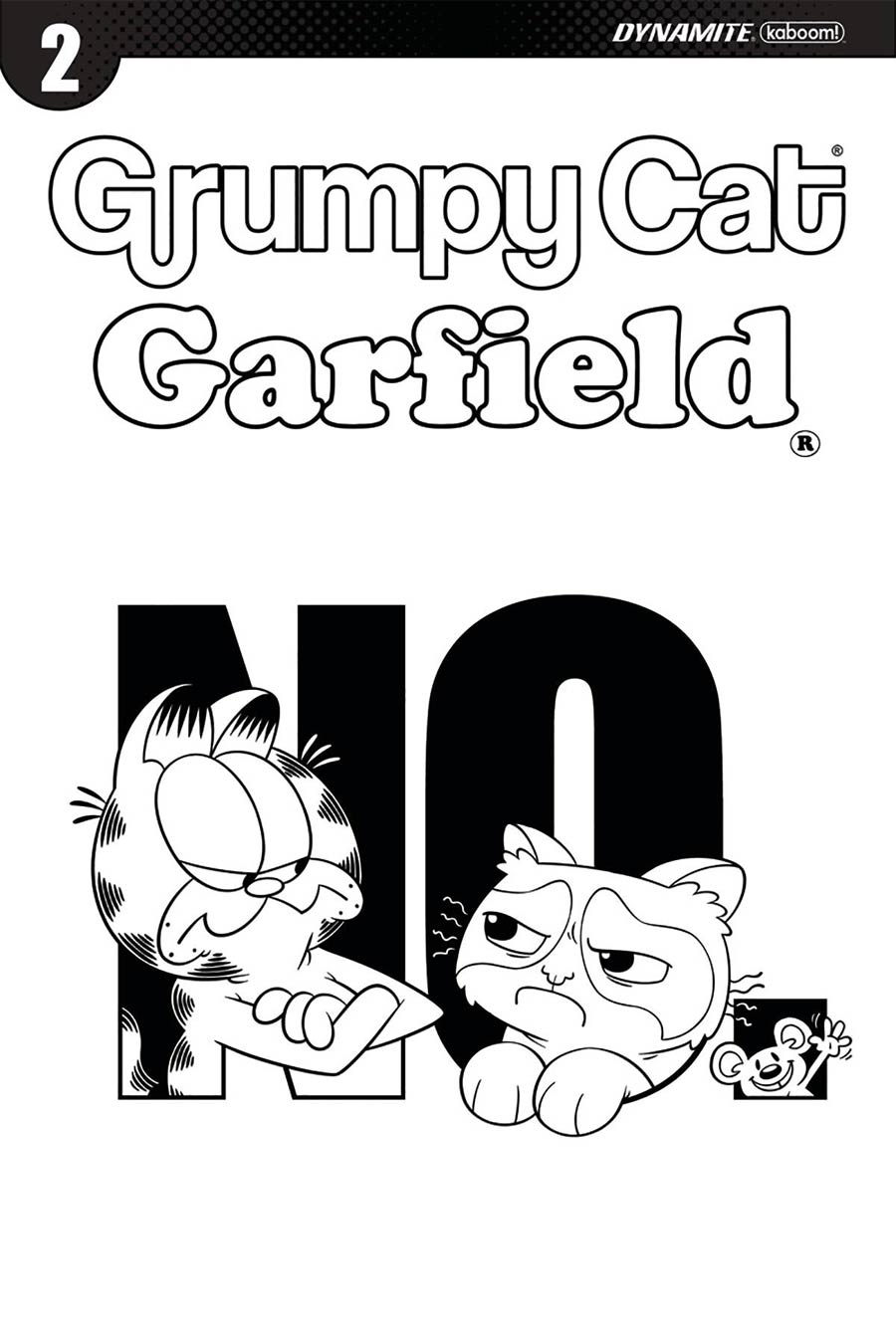 Grumpy Cat Garfield #2 Cover E Incentive Andy Hirsch Black & White Cover