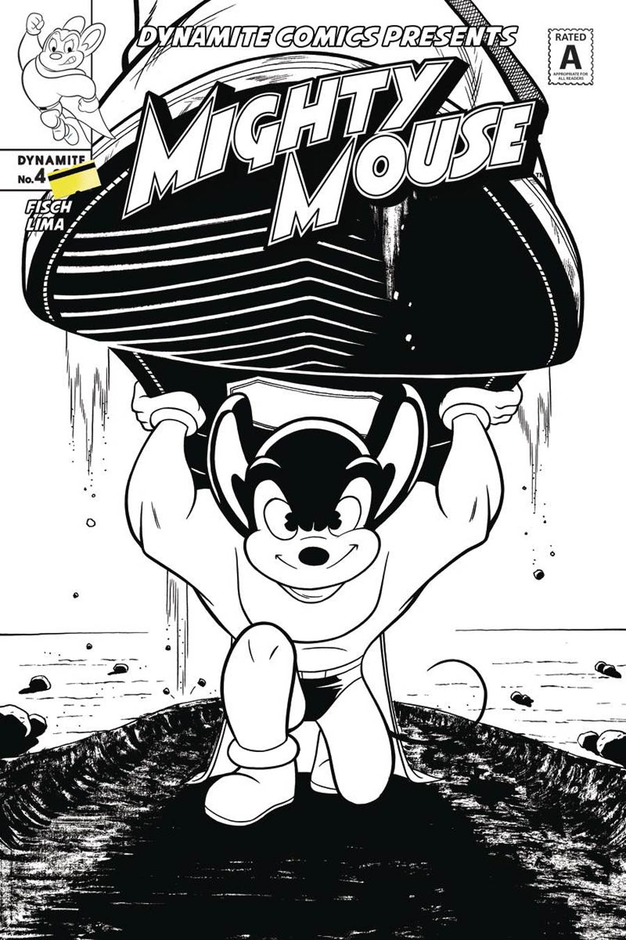 Mighty Mouse Vol 5 #4 Cover D Incentive Yale Stewart Black & White Cover