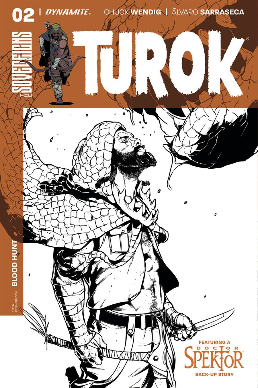 Turok Vol 2 #2 Cover C Incentive Alvaro Sarraseca Black & White Cover