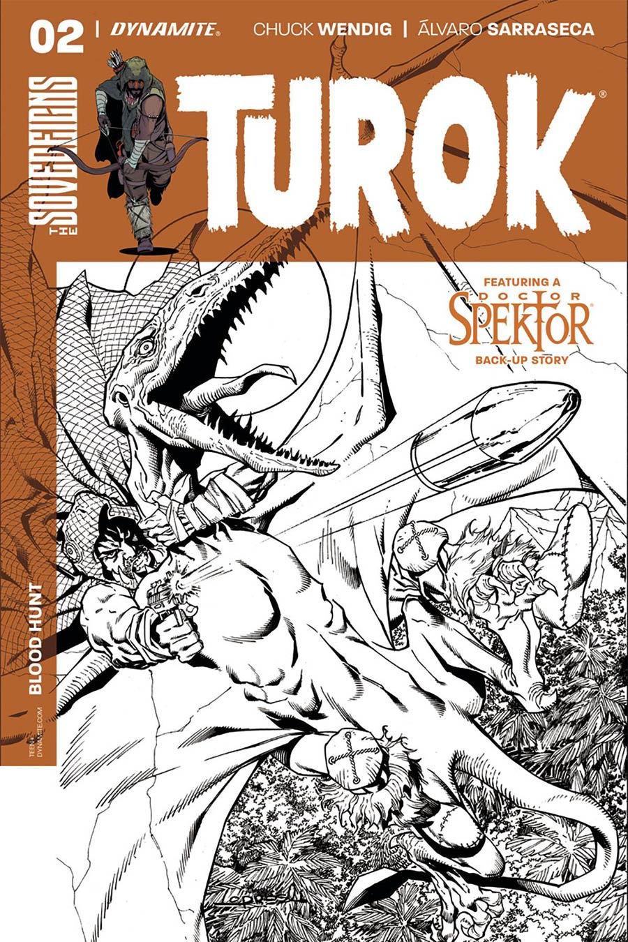 Turok Vol 2 #2 Cover D Incentive Aaron Lopresti Black & White Cover