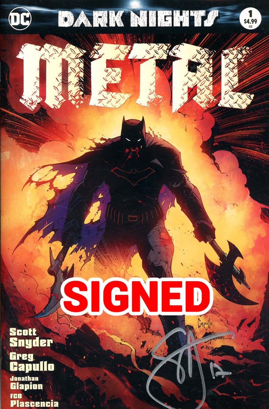 Dark Nights Metal #1 Cover I DF Silver Signature Series Signed By Scott Snyder