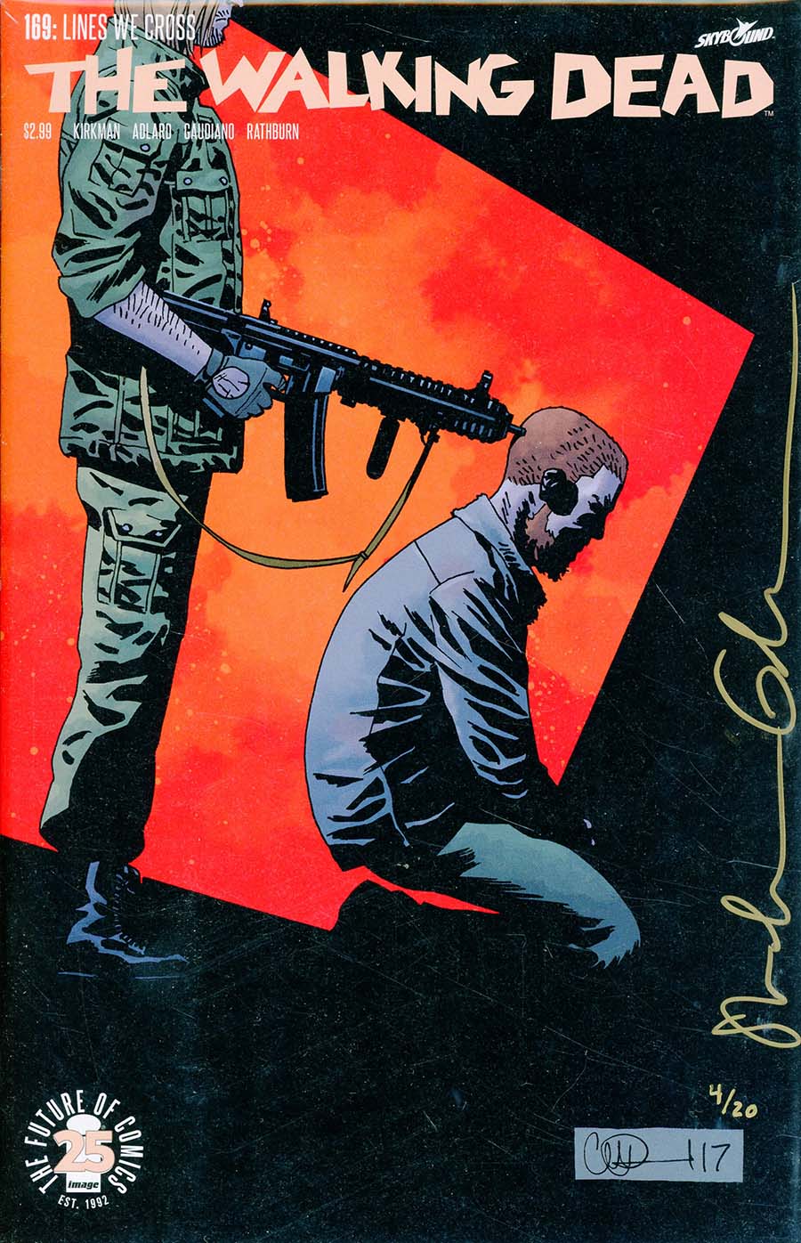 Walking Dead #169 Cover D DF Gold Signature Series Signed By Stefano Gaudiano