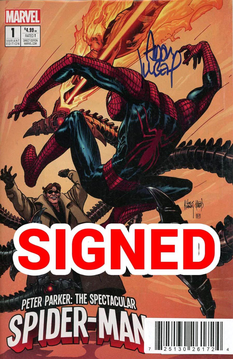 Peter Parker Spectacular Spider-Man #1 Cover P DF Exclusive Adam Kubert Color Variant Cover Signed By Adam Kubert