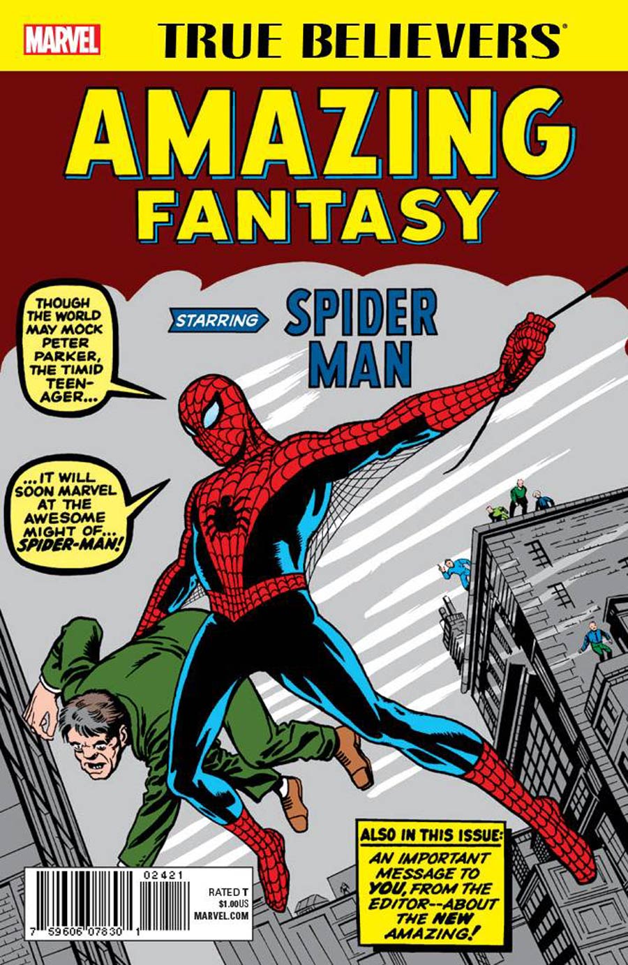 True Believers Amazing Fantasy Starring Spider-Man #1 Cover A Regular Steve Ditko Cover