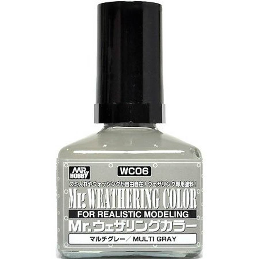 Mr. Weathering Color Paint -  Box Of 6 Units - WC06 Multi Gray Bottle
