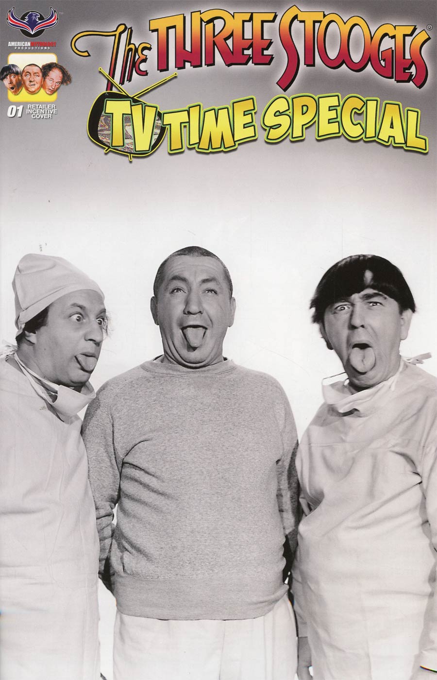 Three Stooges TV Time Cover D Incentive Black & White Photo Variant Cover