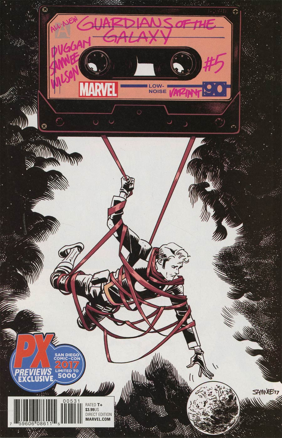 All-New Guardians Of The Galaxy #5 Cover C SDCC 2017 Exclusive Chris Samnee Black & White Variant Cover