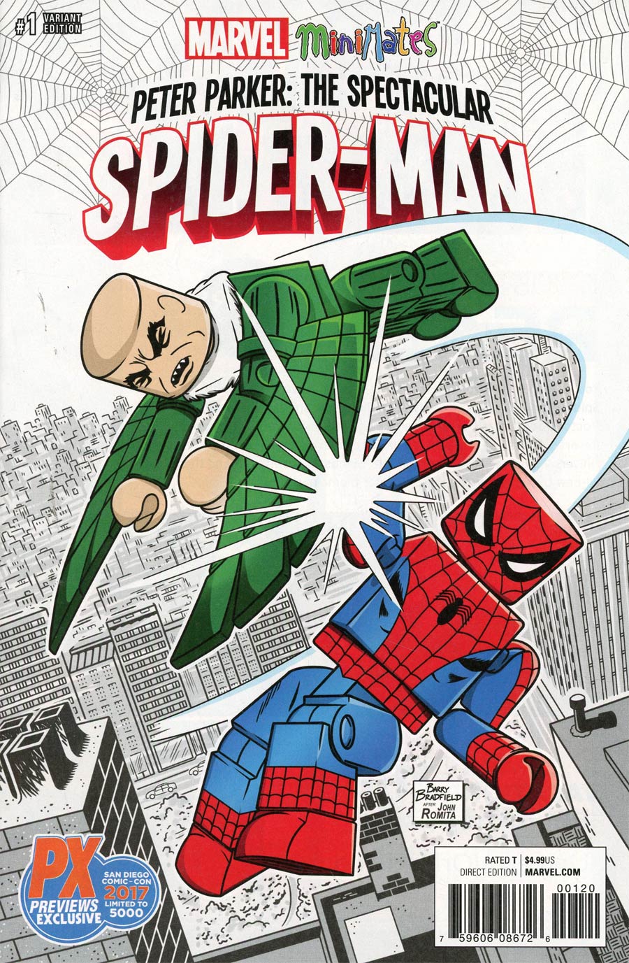 Peter Parker Spectacular Spider-Man #1 Cover O SDCC 2017 Exclusive Barry Bradfield Minimates Variant Cover