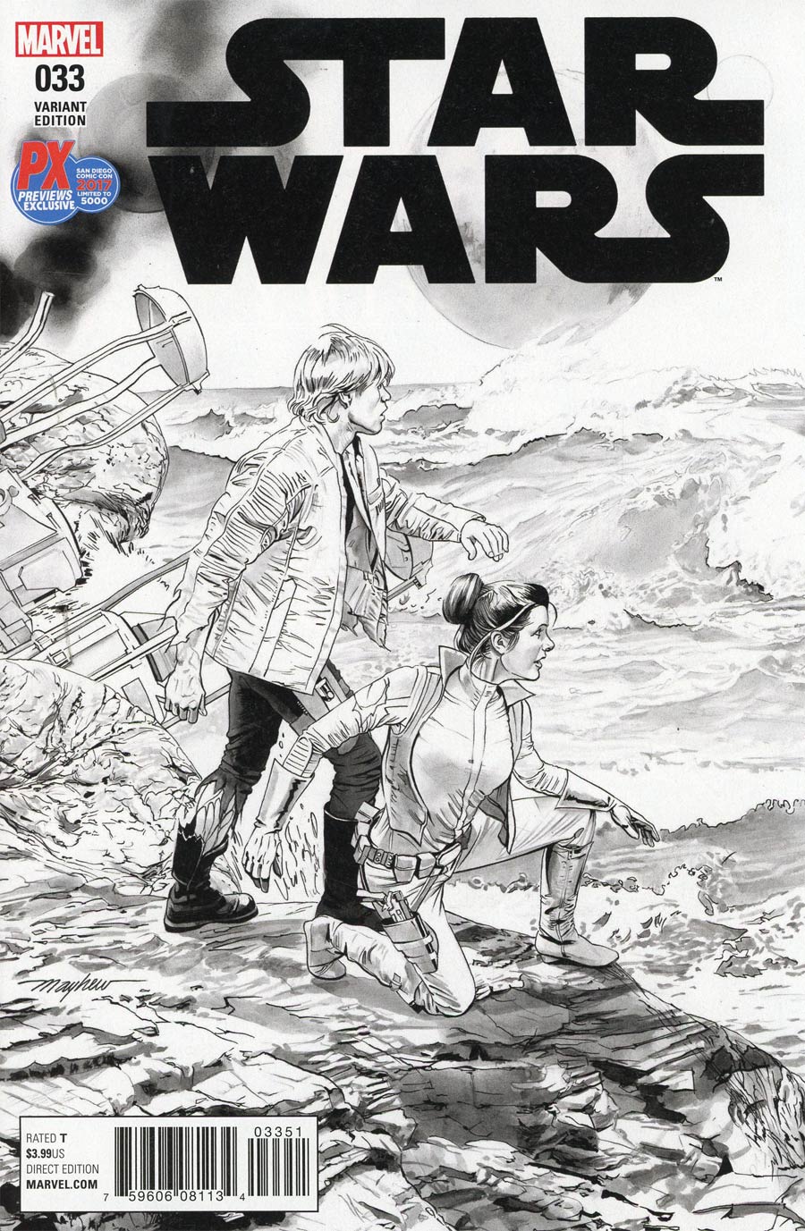 Star Wars Vol 4 #33 Cover D SDCC 2017 Exclusive Mike Mayhew Black & White Variant Cover