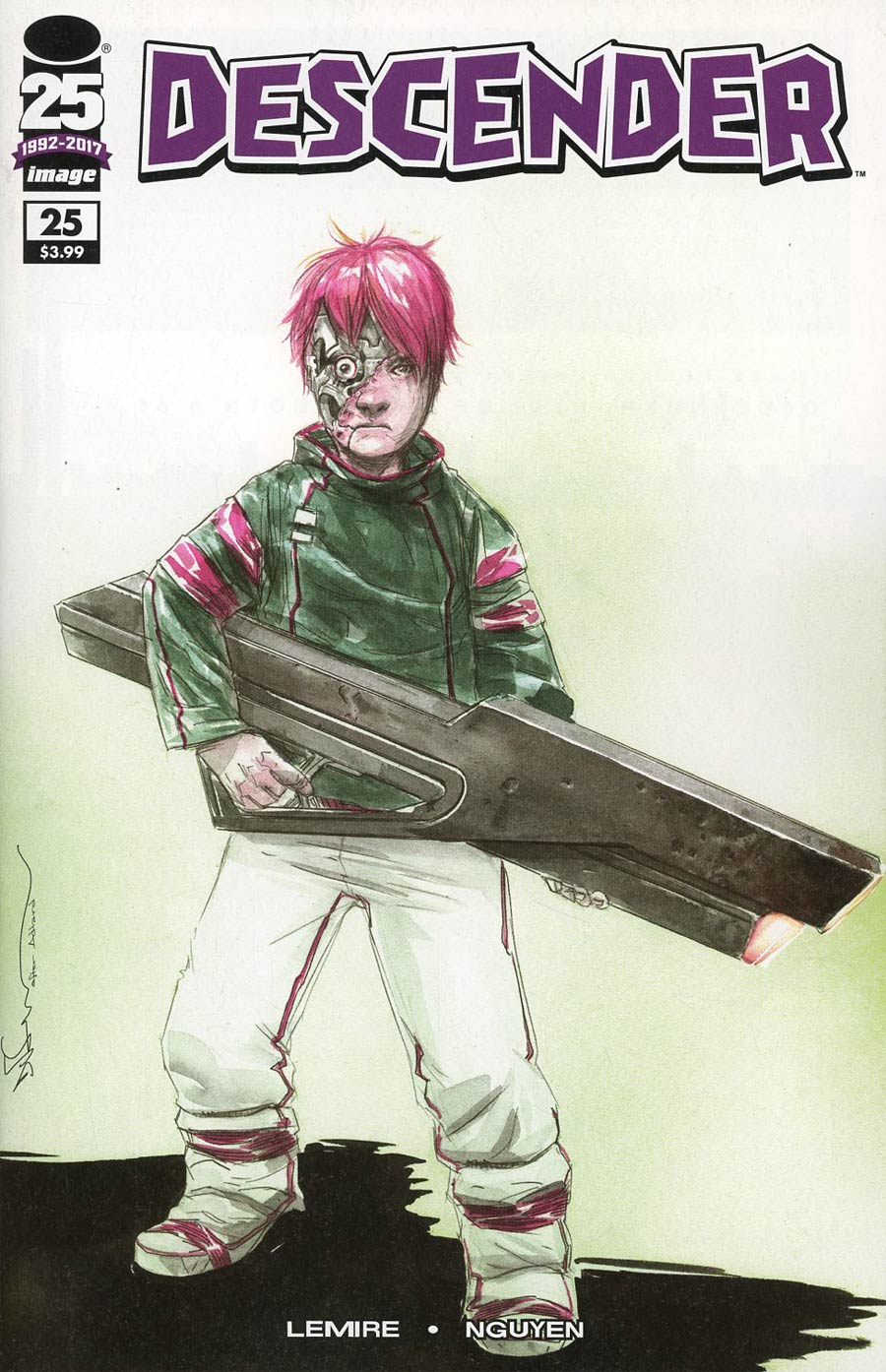 Descender #25 Cover C Variant Dustin Nguyen Walking Dead 104 Tribute Color Cover