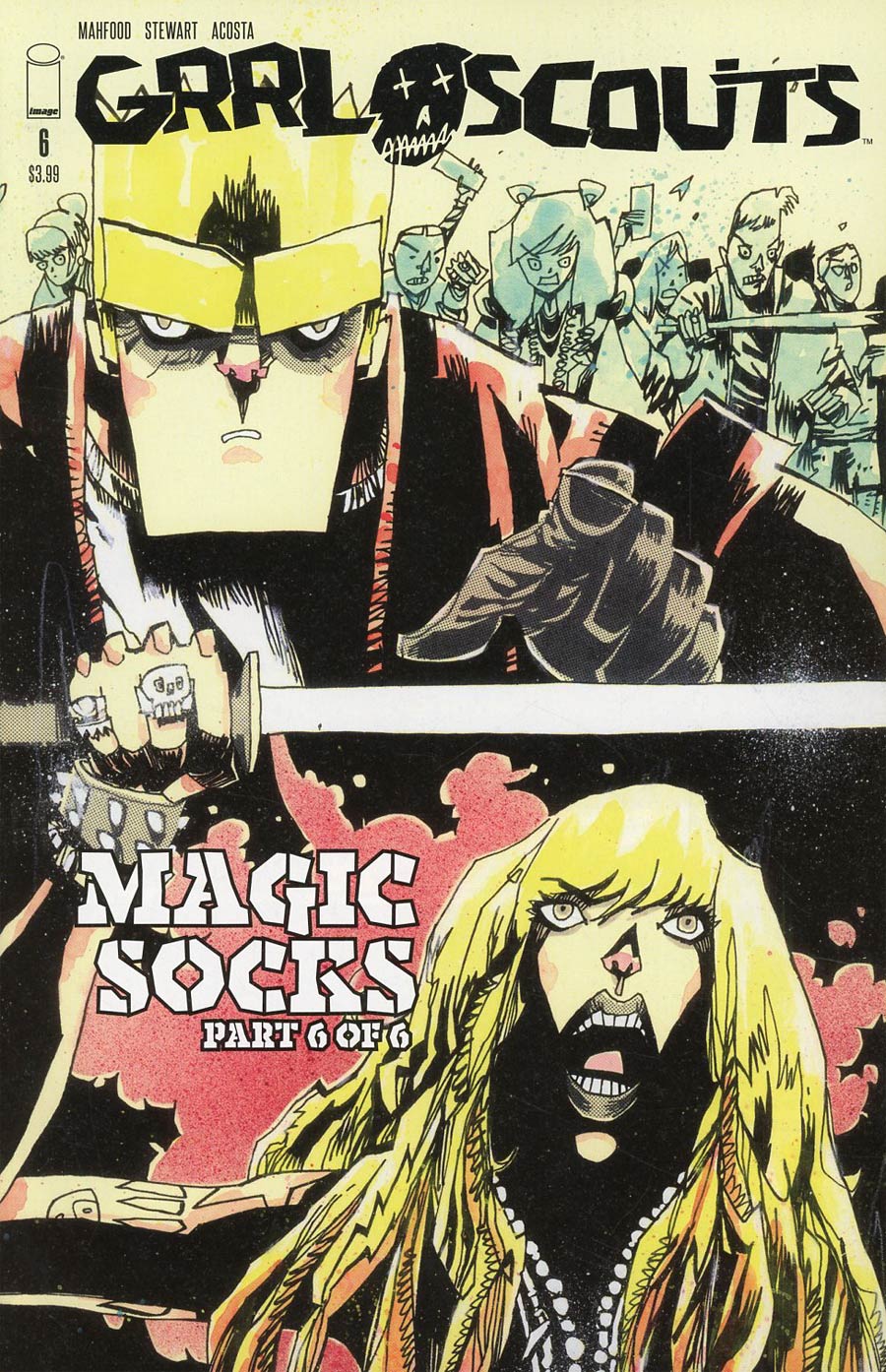 Grrl Scouts Magic Socks #6 Cover C Variant Jim Mahfood Walking Dead 158 Tribute Color Cover