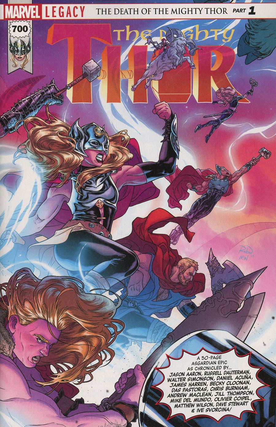 Mighty Thor Vol 2 #700 Cover A 1st Ptg Regular Russell Dauterman Wraparound Cover (Marvel Legacy Tie-In)