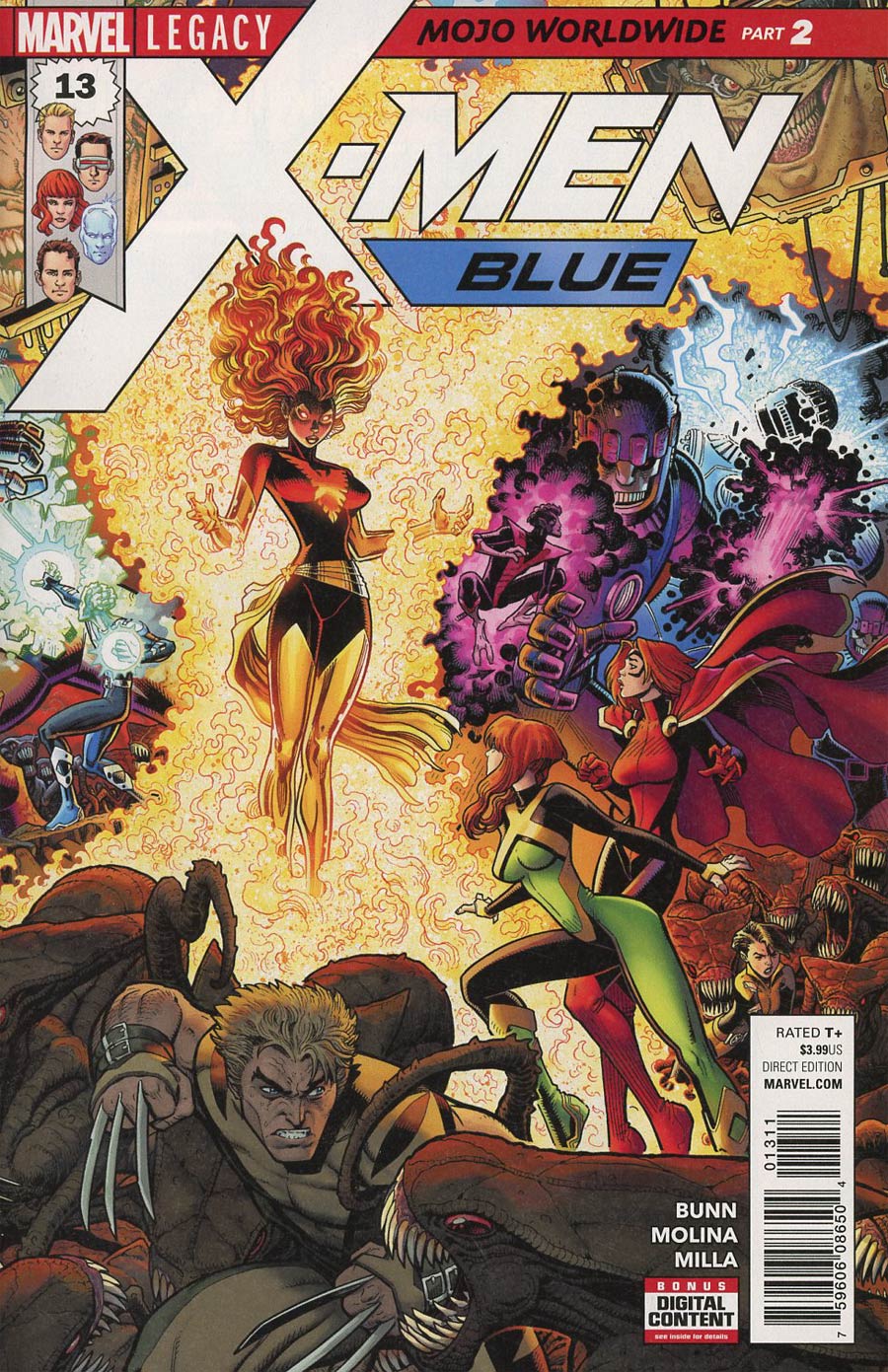 X-Men Blue #13 Cover A 1st Ptg Regular Arthur Adams Connecting B Cover (Mojo Worldwide Part 2)(Marvel Legacy Tie-In)