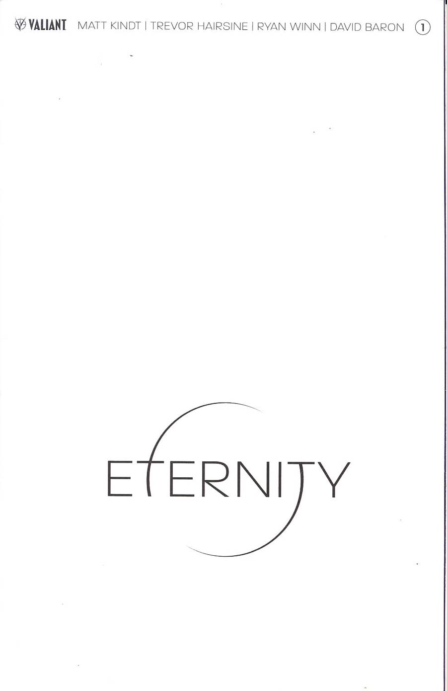 Eternity #1 Cover C Variant Blank Cover