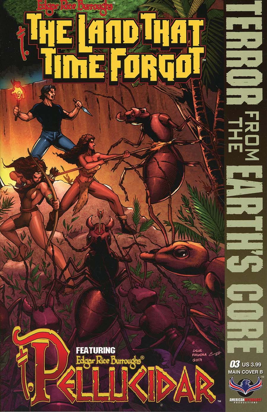 Edgar Rice Burroughs Land That Time Forgot Terror From The Earths Core #3 Cover B Variant Gene Magora Connecting Cover