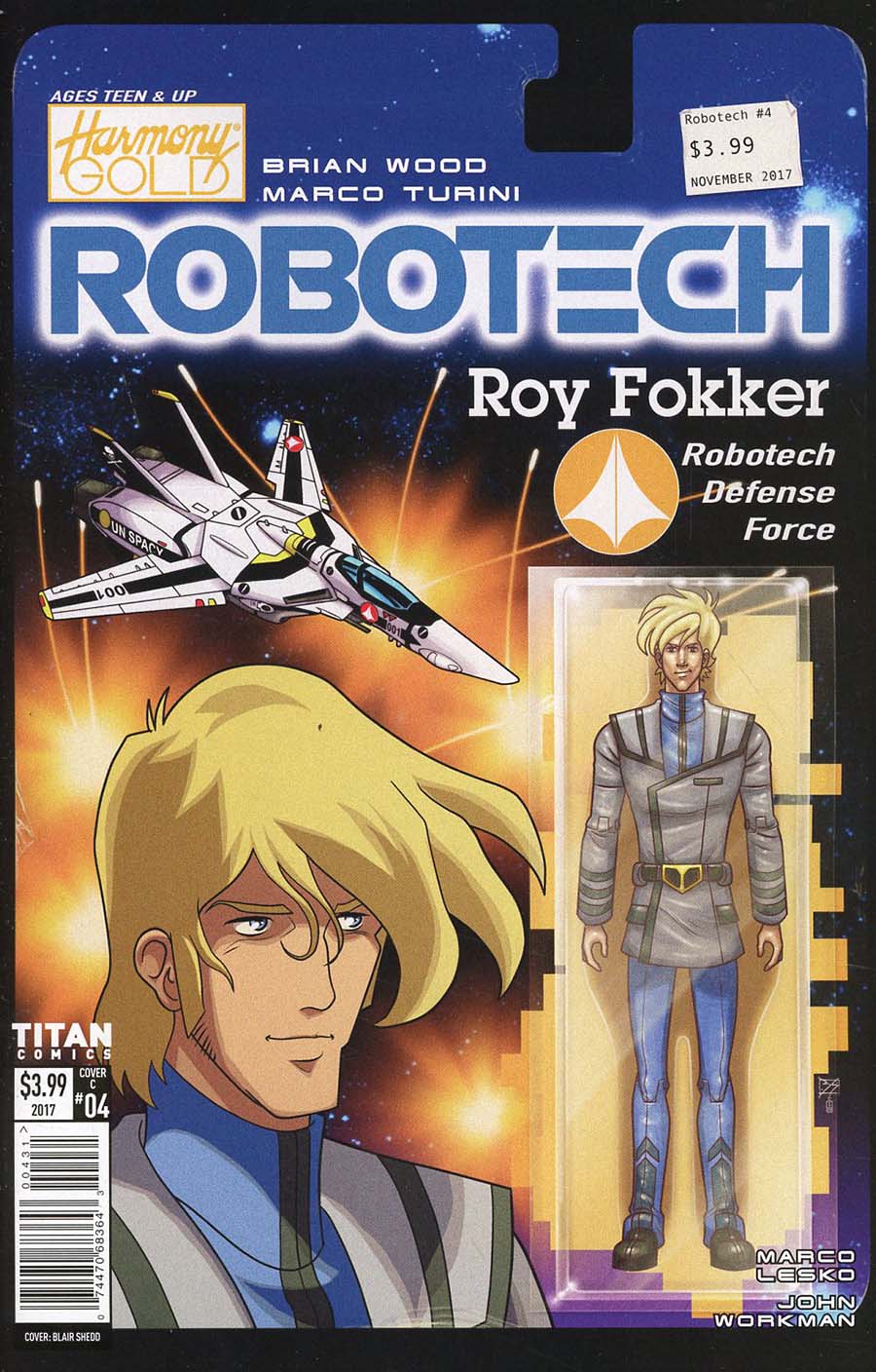 Robotech Vol 3 #4 Cover C Variant Blair Shedd Action Figure Cover