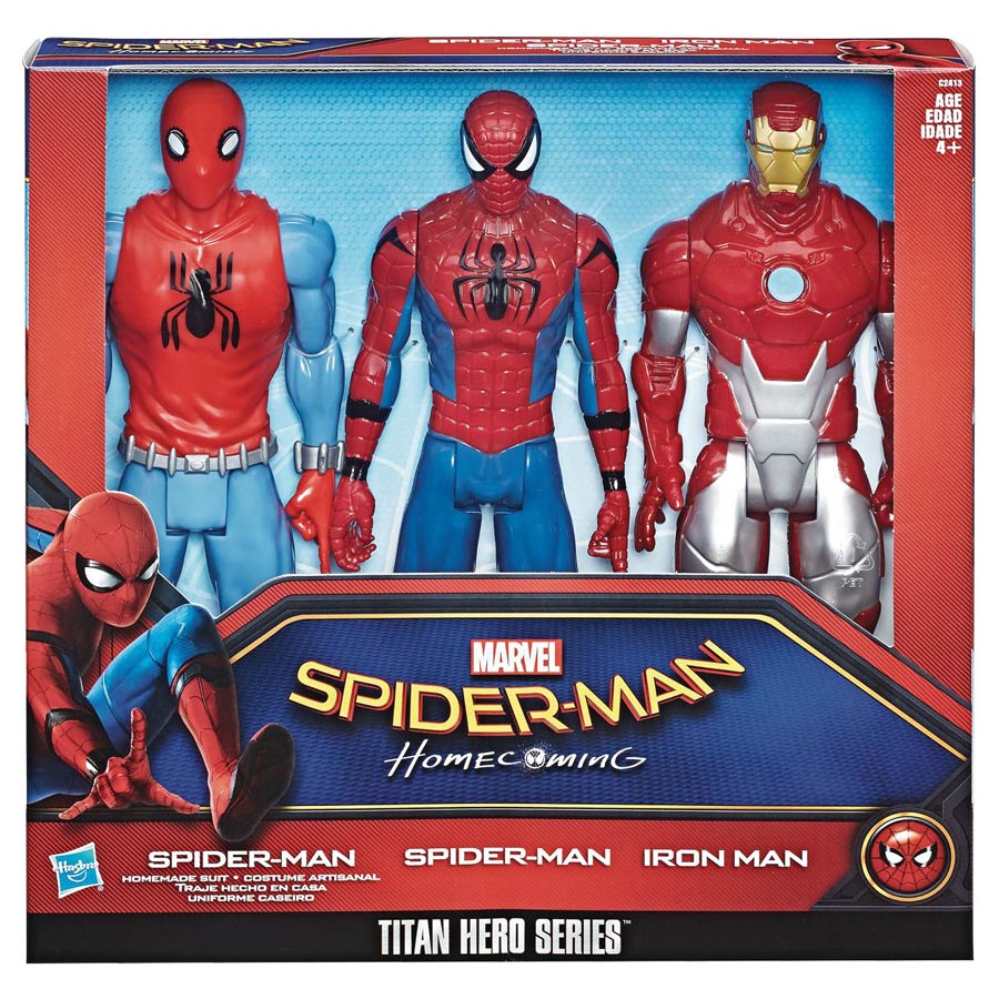 Spider-Man Homecoming Titan Series 12-Inch 3-Pack Action Figure Case