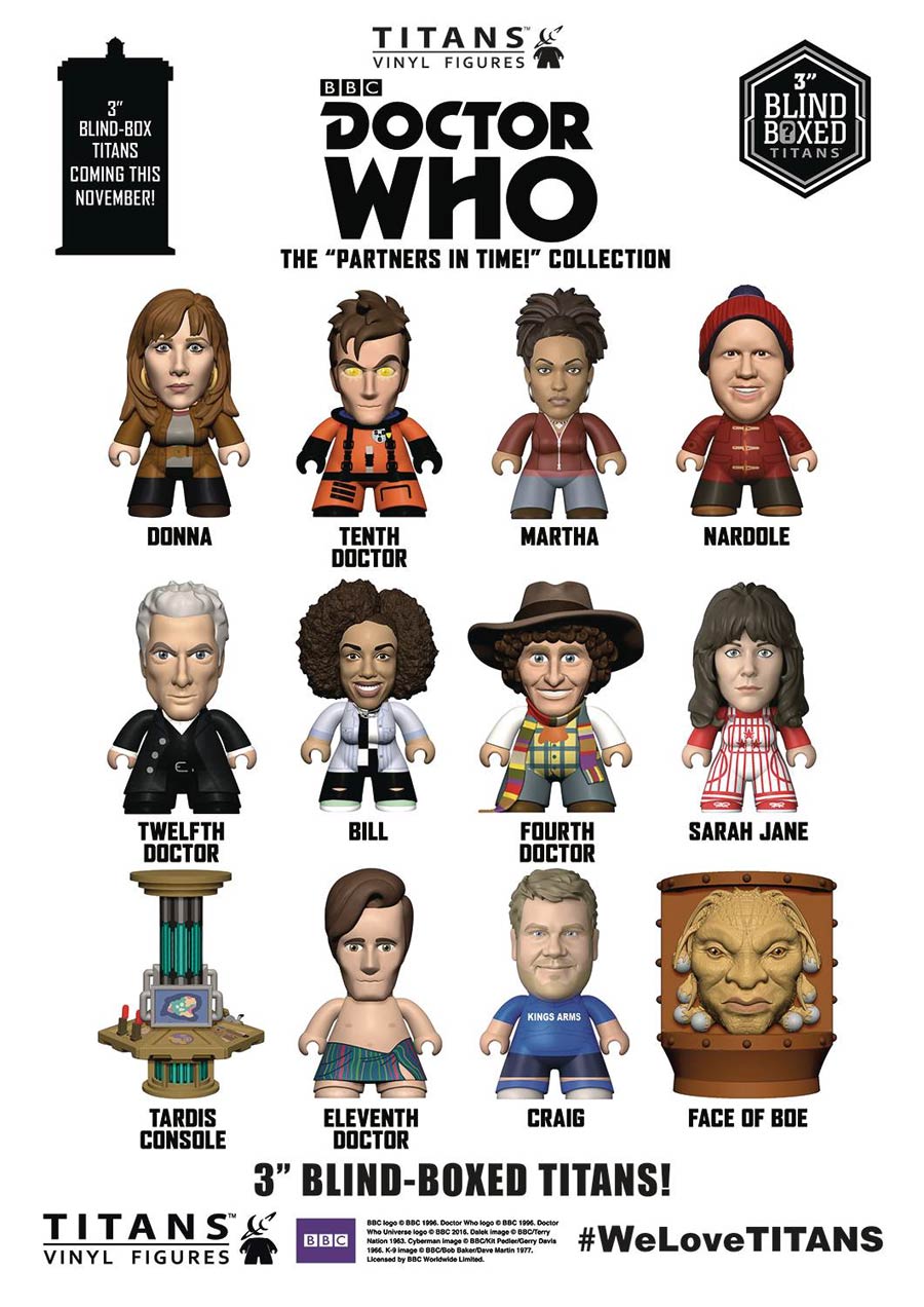 Doctor Who Partners In Time Collection Titans Mini Figure Blind Mystery Box 18-Piece Display