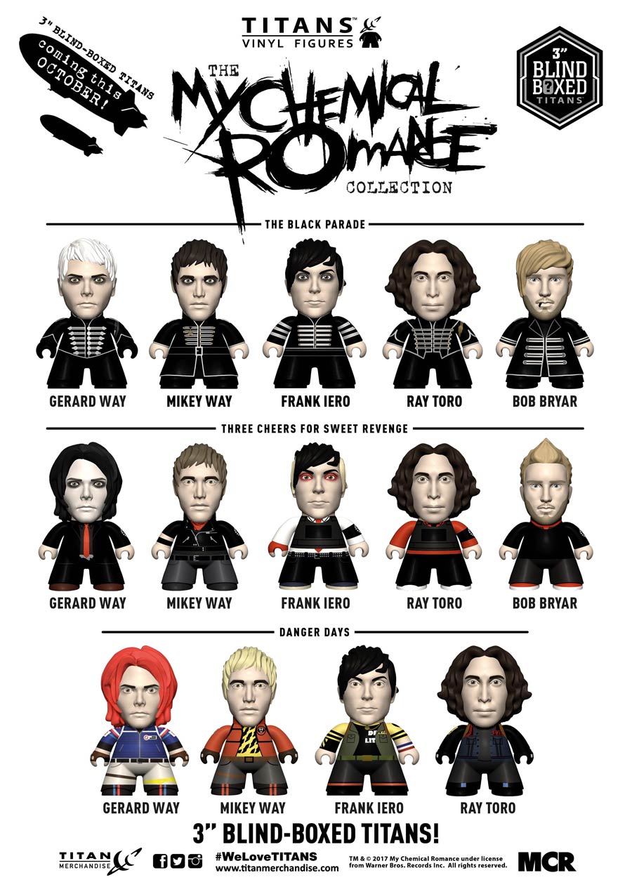 My Chemical Romance Titans Mini Figure Blind Mystery Box 18-Piece Display
