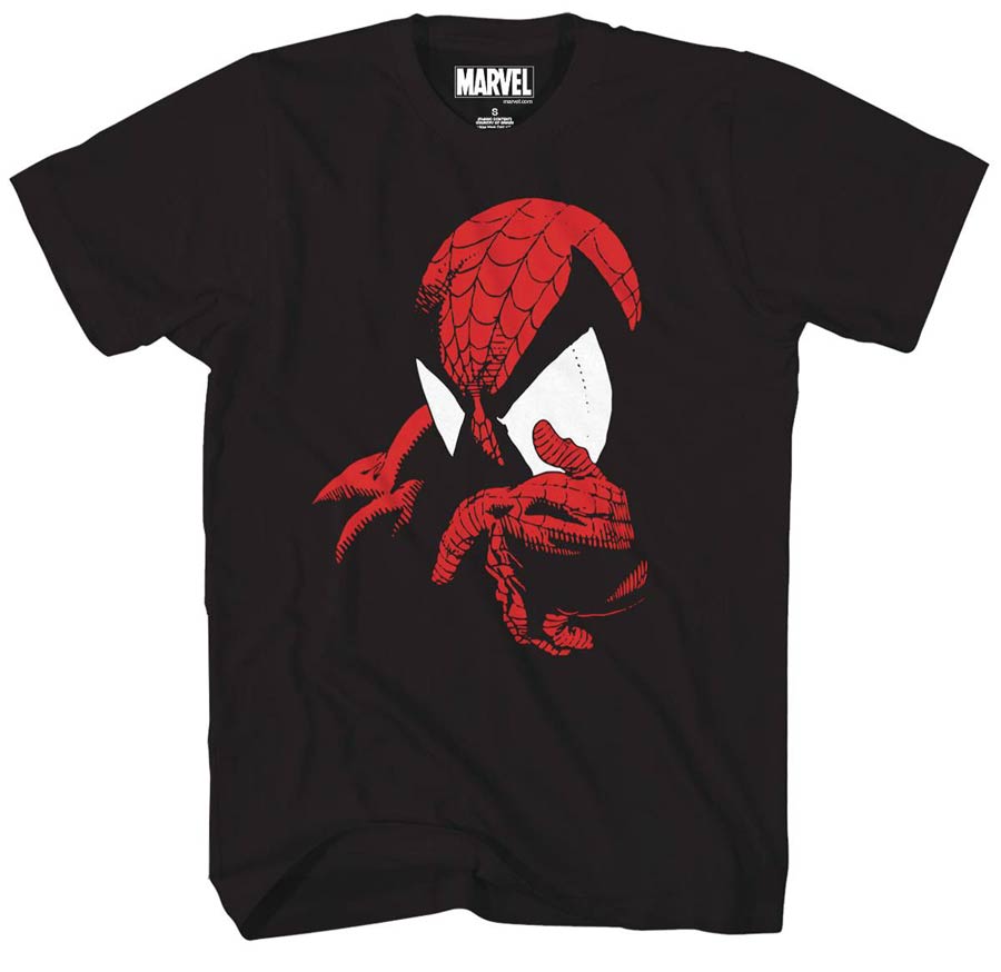 Marvel Spidey Think Previews Exclusive Red Foil Black T-Shirt Large