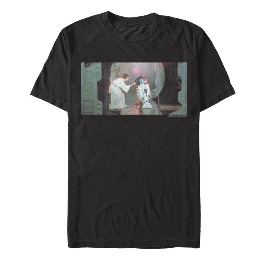 Star Wars Message Loading Black T-Shirt Large
