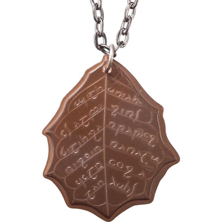 Lord Of The Rings Elvish Copper Leaf Of Fall Coin Necklace