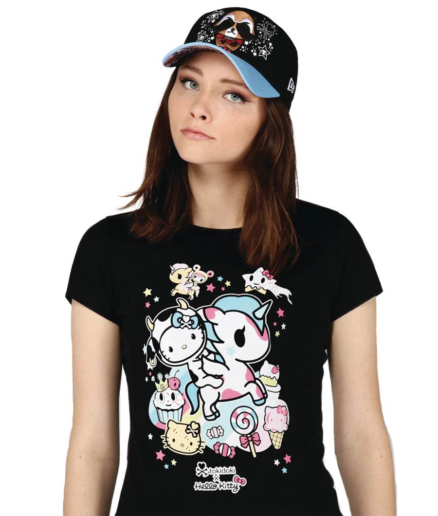 tokidoki x Hello Kitty Milk And Sugar Womens Black T-Shirt Large