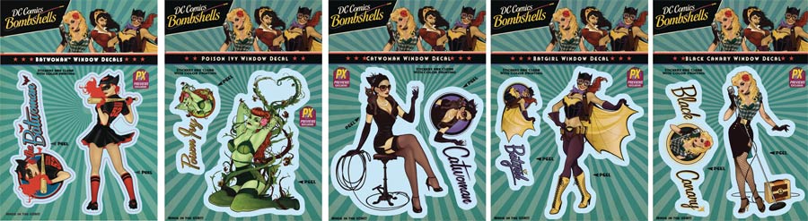 DC Bombshells Previews Exclusive Decal Pack 2 - Batwoman Black Canary Batgirl Catwoman Poison Ivy