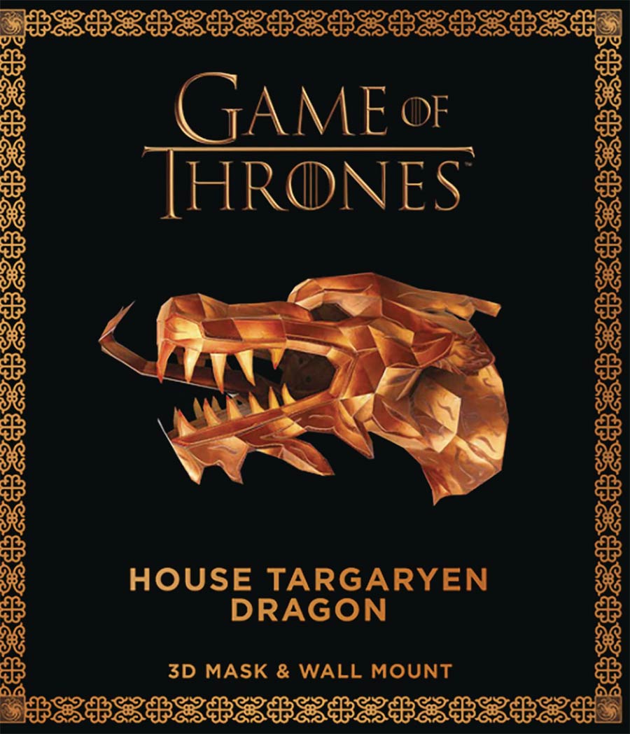 Game Of Thrones Mask With Book House Targaryen Dragon