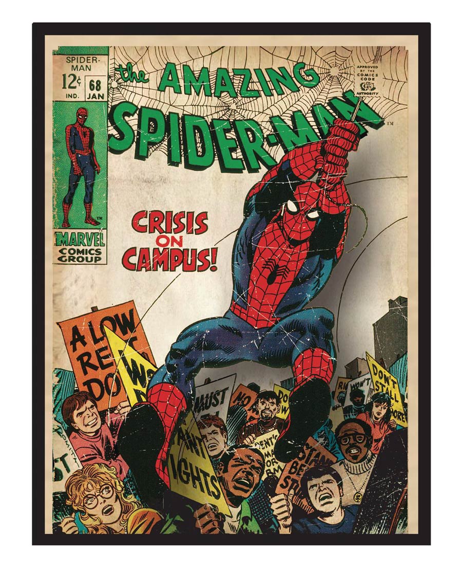 Spider-Man Comic Cover Printed Glass Wall Art