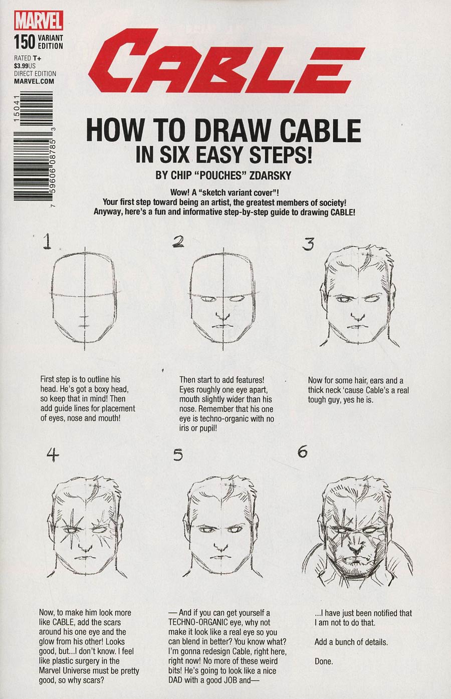 Cable Vol 3 #150 Cover C Variant Chip Zdarsky How-To-Draw Cover (Marvel Legacy Tie-In)