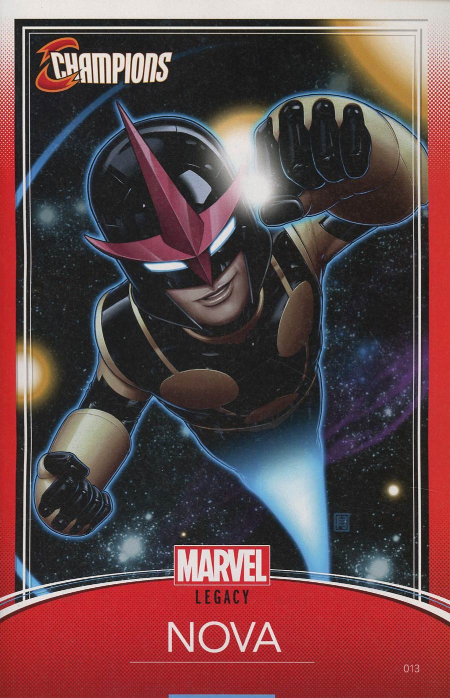 Champions (Marvel) Vol 2 #13 Cover C Variant John Tyler Christopher Trading Card Cover (Worlds Collide Part 2)(Marvel Legacy Tie-In)