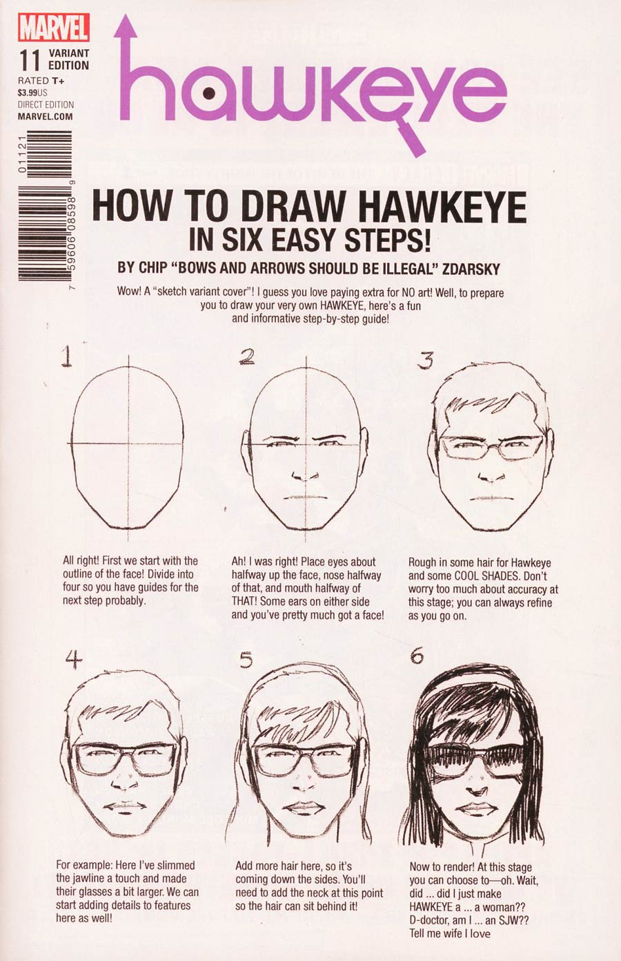 Hawkeye Vol 5 #11 Cover B Variant Chip Zdarsky How-To-Draw Cover