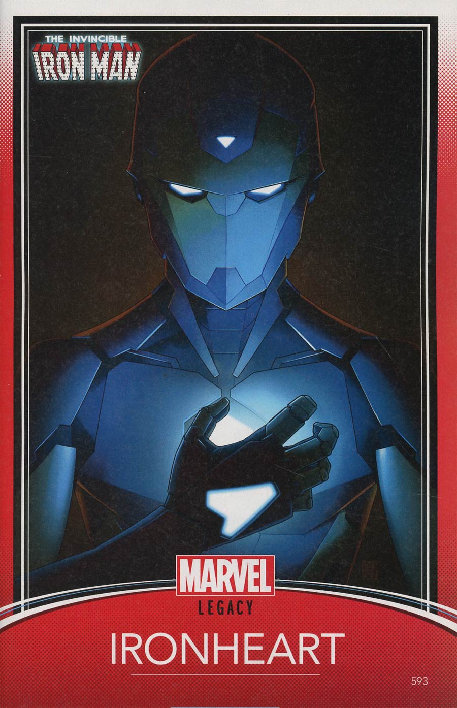Invincible Iron Man Vol 3 #593 Cover C Variant John Tyler Christopher Trading Card Cover (Marvel Legacy Tie-In)