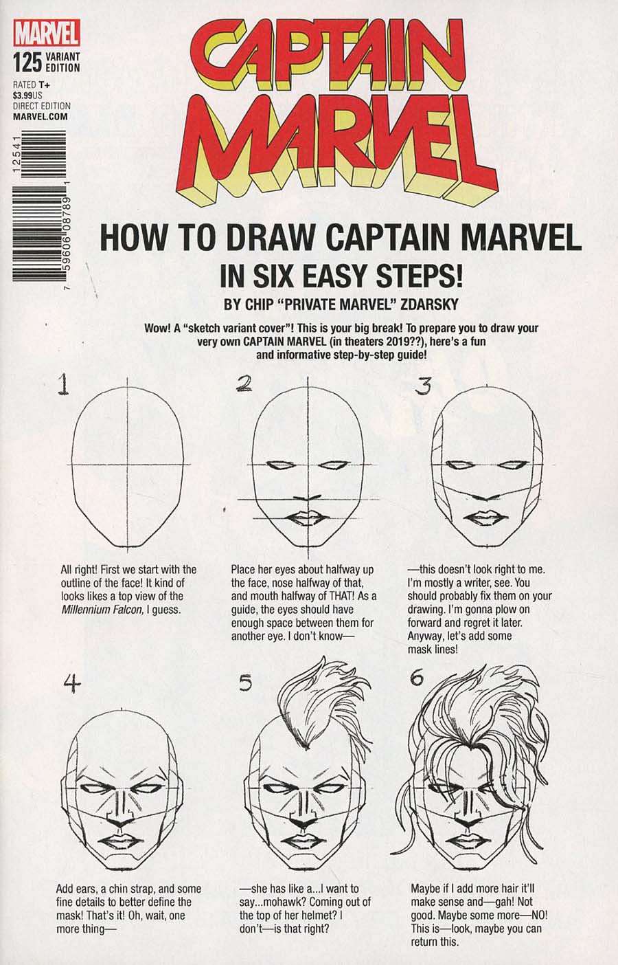 Captain Marvel Vol 8 #125 Cover C Variant Chip Zdarsky How-To-Draw Cover (Marvel Legacy Tie-In)