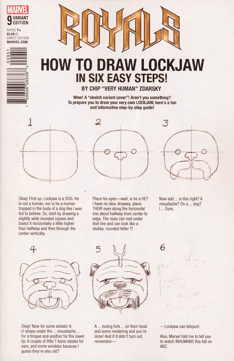 Royals #9 Cover D Variant Chip Zdarsky How-To-Draw Cover (Marvel Legacy Tie-In)