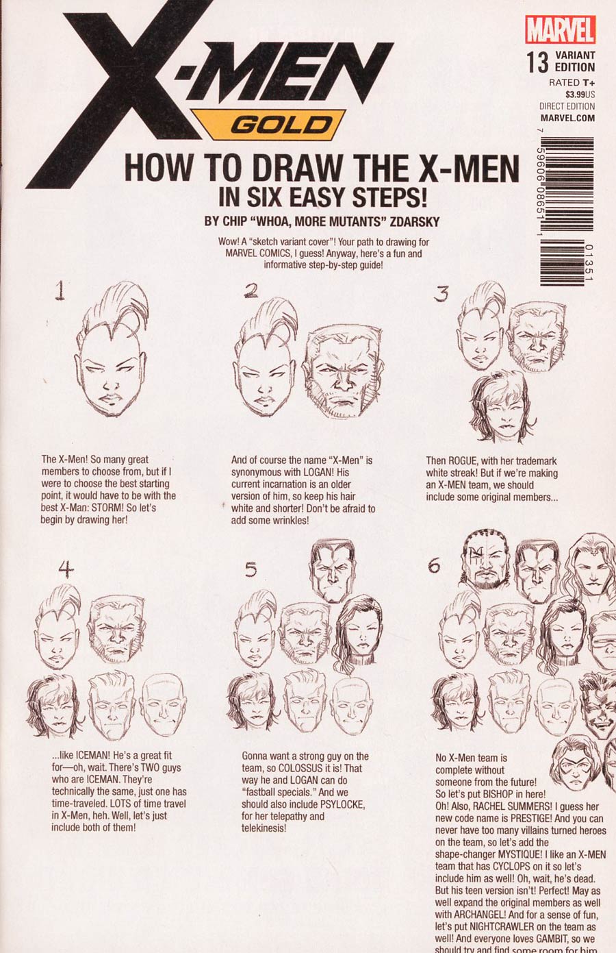 X-Men Gold #13 Cover D Variant Chip Zdarsky How-To-Draw Cover (Mojo Worldwide Part 1)(Marvel Legacy Tie-In)